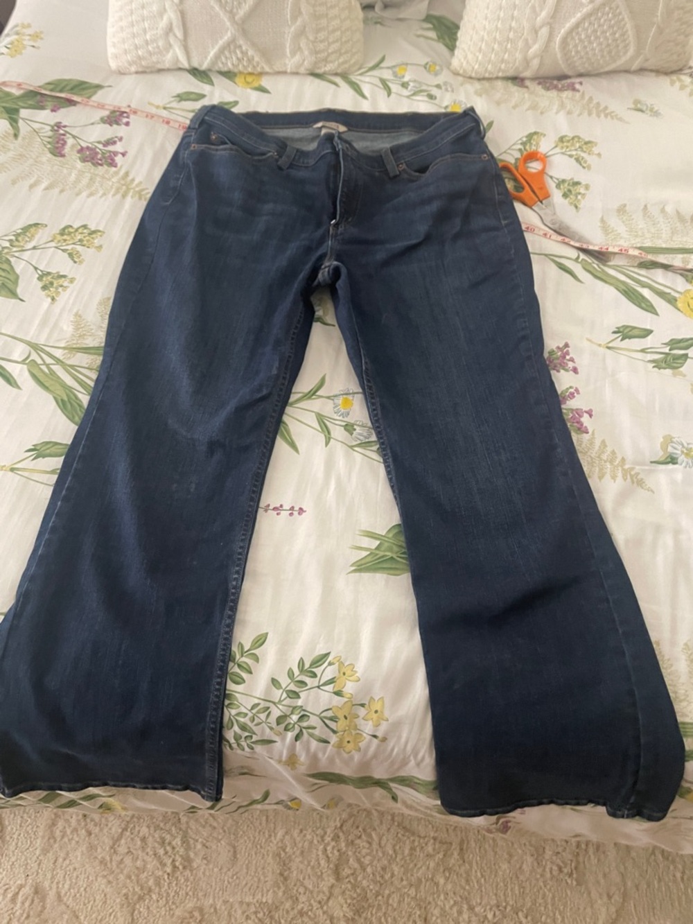 Duluth Trading Co Dark Blue Flare Jeans